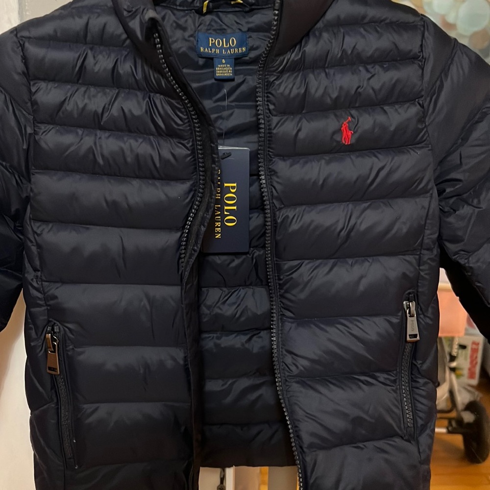 Unisex polo RL jacket. NWT navy blue